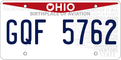 OH license plate GQF5762
