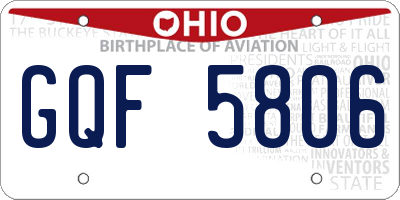OH license plate GQF5806