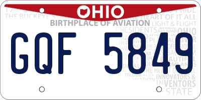 OH license plate GQF5849