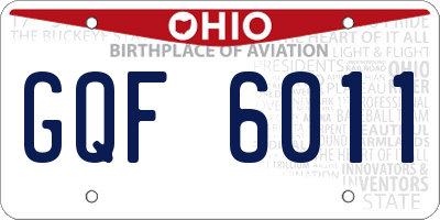 OH license plate GQF6011