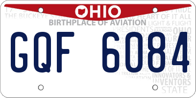 OH license plate GQF6084