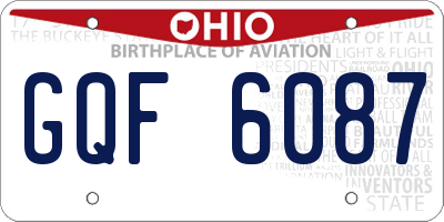 OH license plate GQF6087