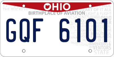 OH license plate GQF6101
