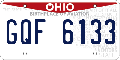 OH license plate GQF6133