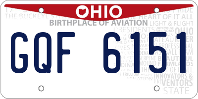 OH license plate GQF6151