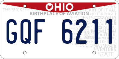 OH license plate GQF6211