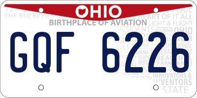 OH license plate GQF6226