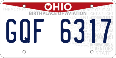 OH license plate GQF6317