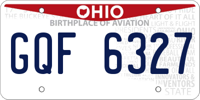OH license plate GQF6327
