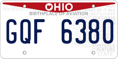 OH license plate GQF6380
