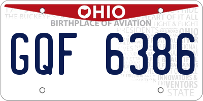 OH license plate GQF6386