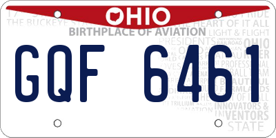 OH license plate GQF6461