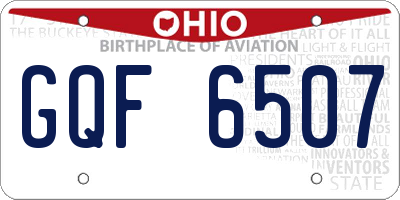 OH license plate GQF6507