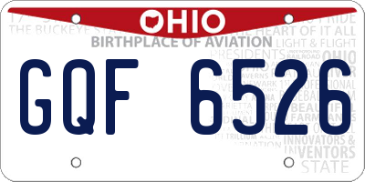 OH license plate GQF6526