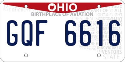 OH license plate GQF6616