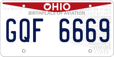 OH license plate GQF6669