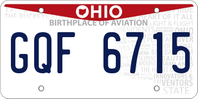 OH license plate GQF6715