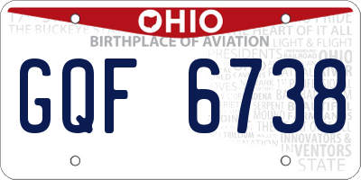 OH license plate GQF6738