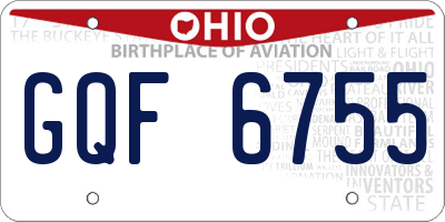 OH license plate GQF6755