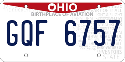 OH license plate GQF6757