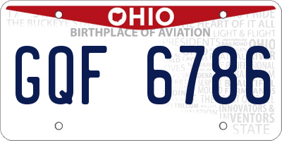 OH license plate GQF6786