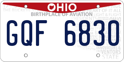OH license plate GQF6830