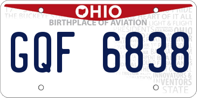 OH license plate GQF6838