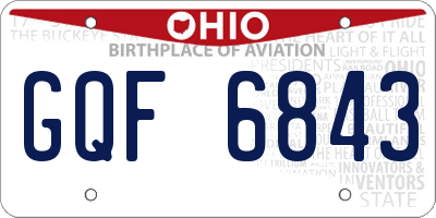 OH license plate GQF6843