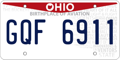 OH license plate GQF6911
