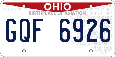 OH license plate GQF6926