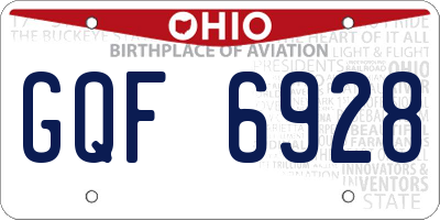 OH license plate GQF6928