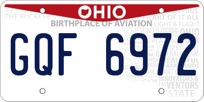 OH license plate GQF6972