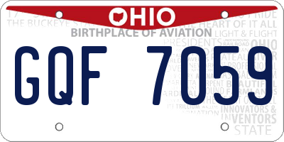 OH license plate GQF7059