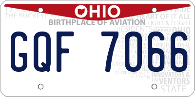 OH license plate GQF7066