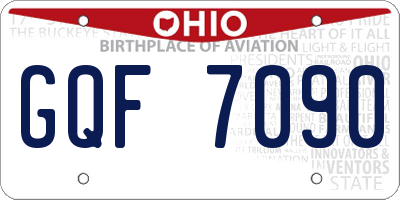 OH license plate GQF7090