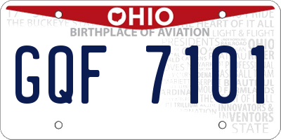 OH license plate GQF7101