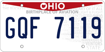 OH license plate GQF7119