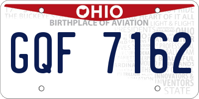 OH license plate GQF7162