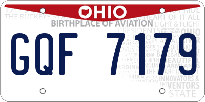 OH license plate GQF7179