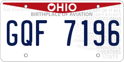 OH license plate GQF7196