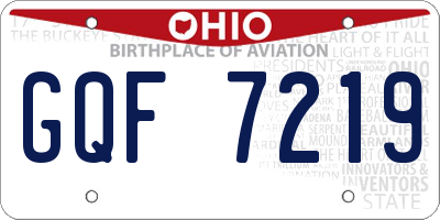 OH license plate GQF7219