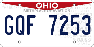 OH license plate GQF7253