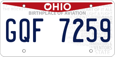OH license plate GQF7259