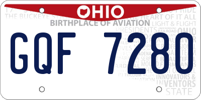 OH license plate GQF7280