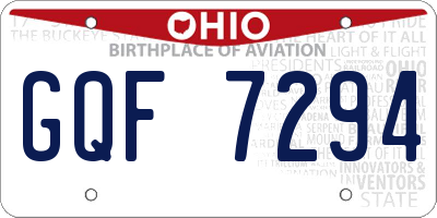 OH license plate GQF7294
