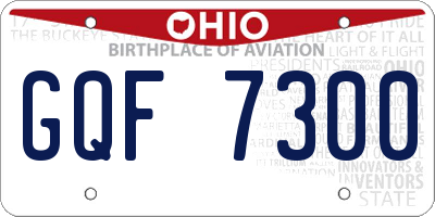 OH license plate GQF7300