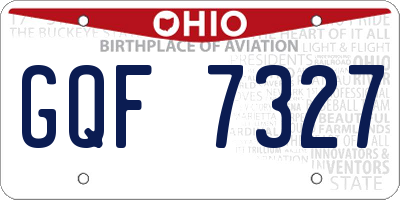 OH license plate GQF7327