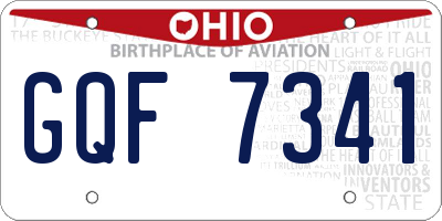 OH license plate GQF7341