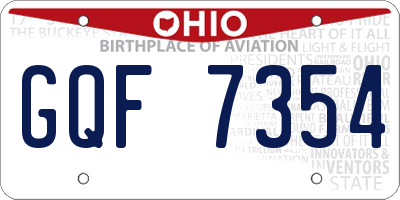 OH license plate GQF7354