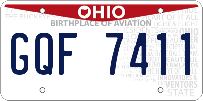 OH license plate GQF7411